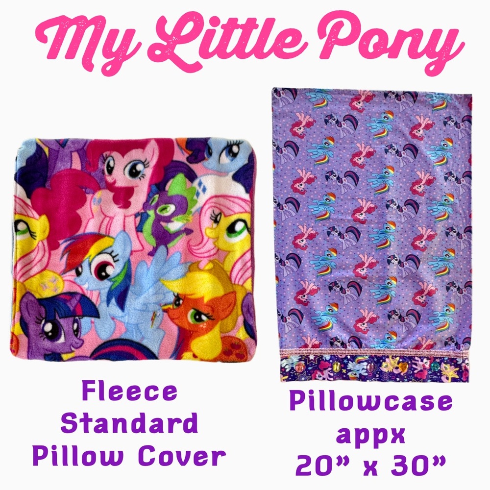 My Little Pony Fleece Standard Pillow Cover & Pillowcase (~20”x30”)